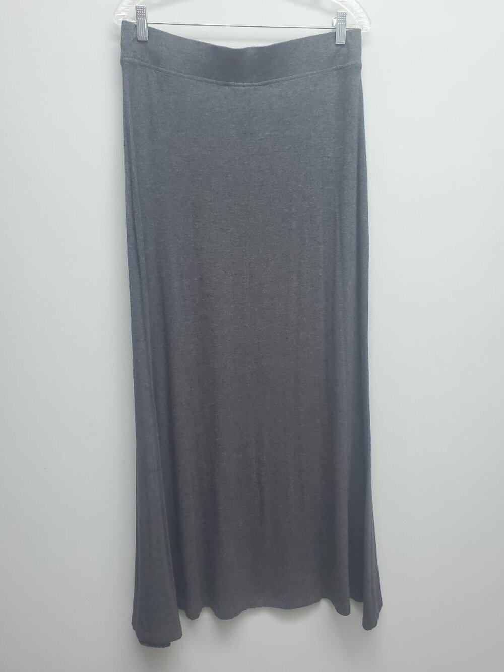 Coldwater Creek Gray Jersey Knit Maxi Skirt Elastic Waist Size Small 8